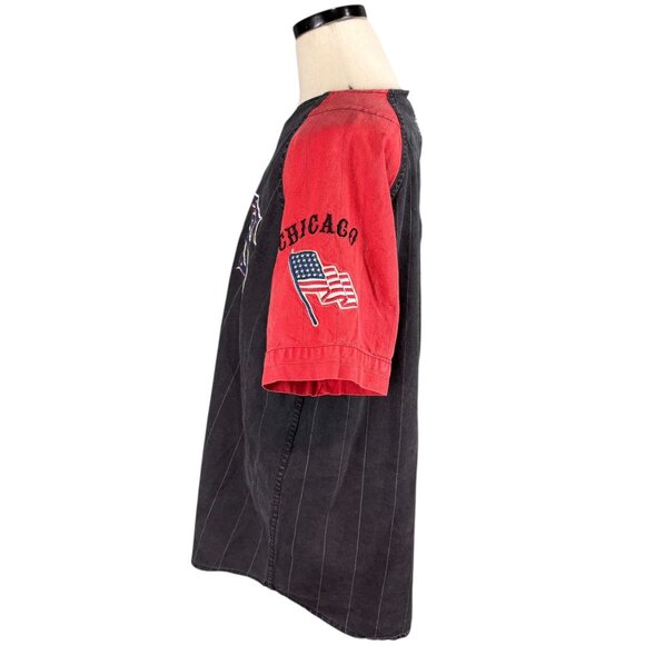 Vintage Mirage 90s Chicago White Sox Button-Up Shirt Black/Red Large - Picture 4 of 13